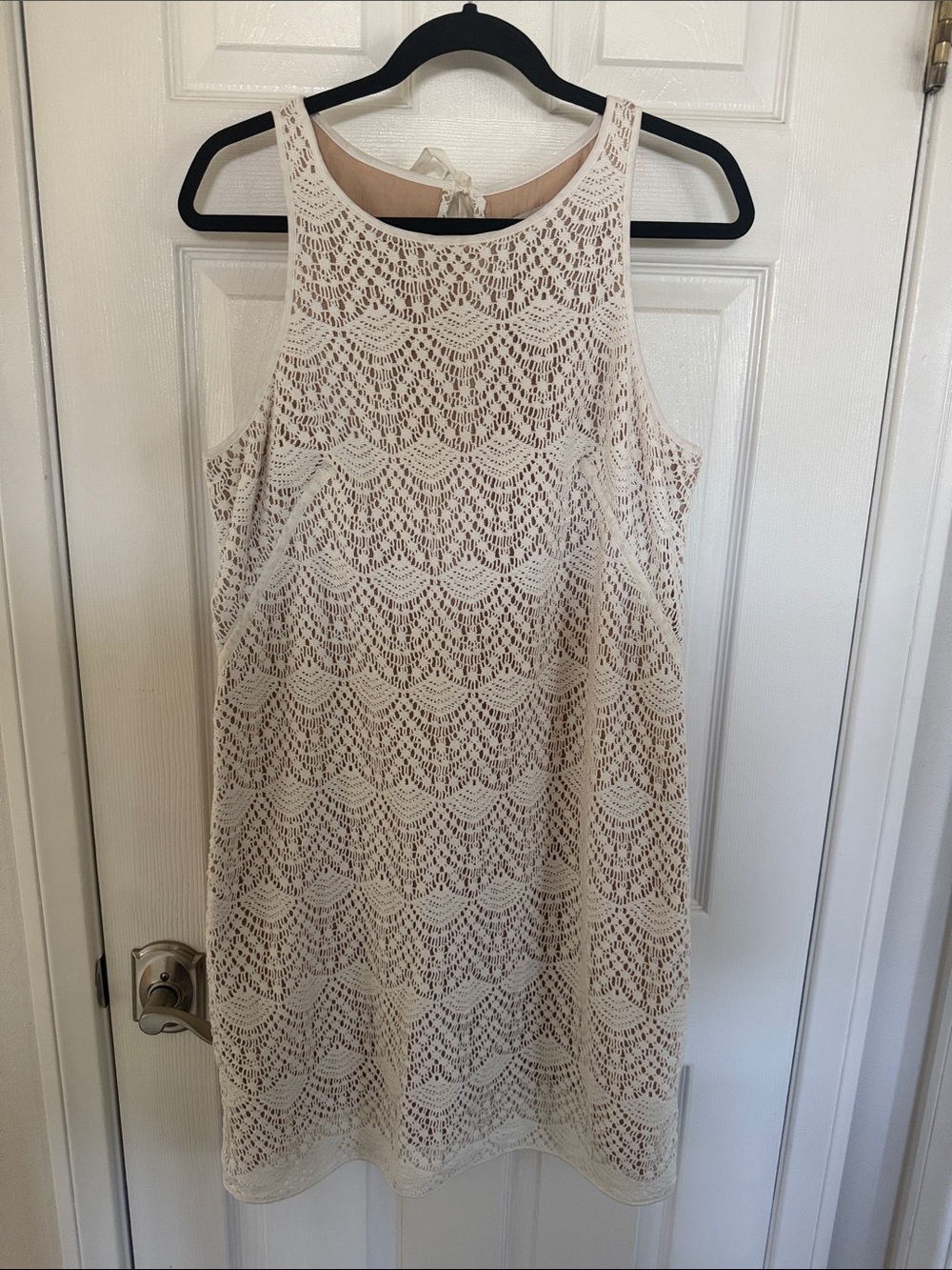 LOFT Cream Lace Tank Mini Dress